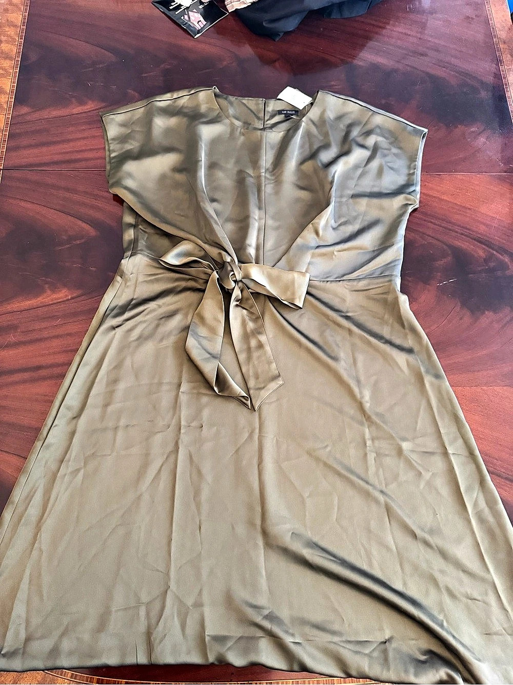 J.Jill Twist Waist Dress Olive Large NWT
